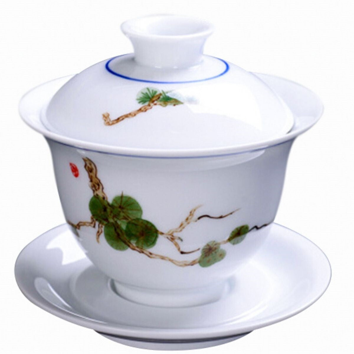 Chinese Ceramic Porcelain Gaiwan Tea Cup Saucer Creative Kung Fu Tea Set Decor
