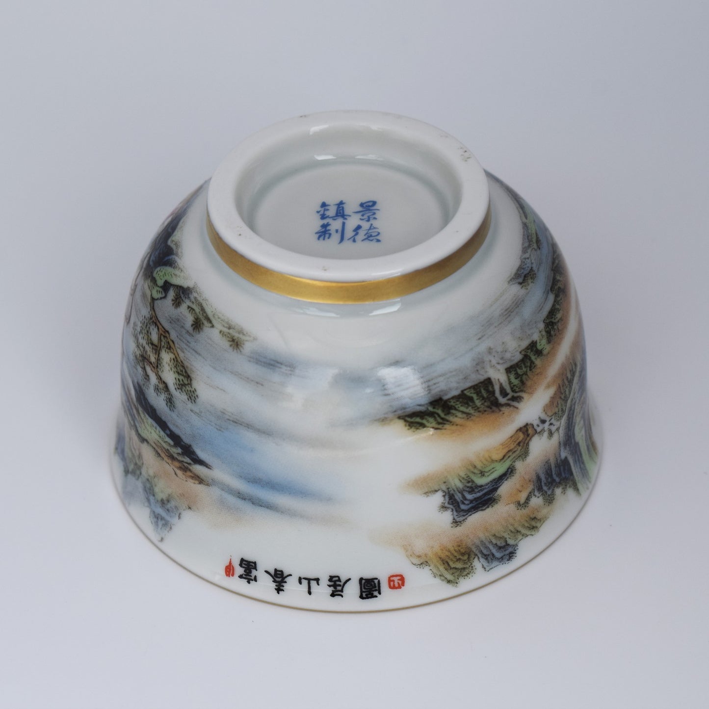 Tea Cup Gongfu Tea Cup Chinese Classical Landscape Painting Teacup 125 ML Big