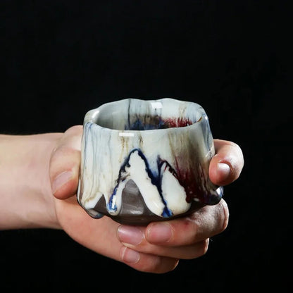 Ru Kiln Ceramic Tea Cup Chinese Style Kung Fu Tea Accessories Creative Retro