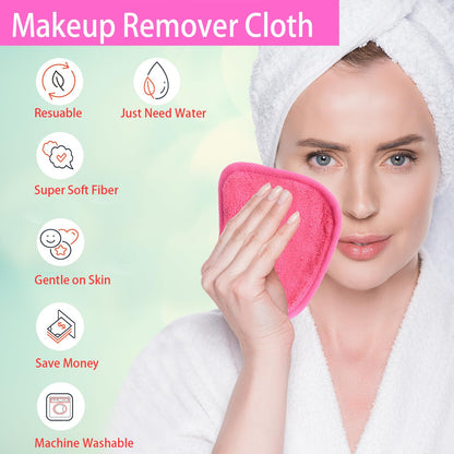 10 Pack Makeup Remover Cloth,Ultra Soft and Reusable Microfiber (6 in x 6 in)