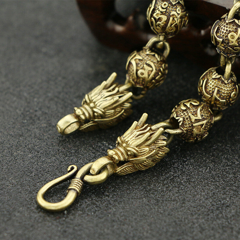 China Six-Character Mantra Bead Dragon Head Bracelet Buddha Bead Ornaments