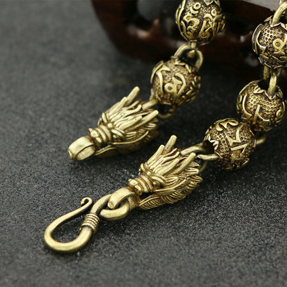 China Six-Character Mantra Bead Dragon Head Bracelet Buddha Bead Ornaments
