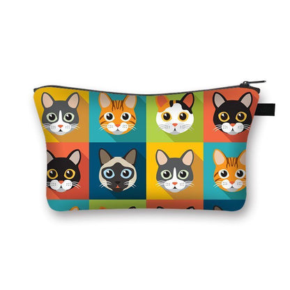 Cute Cat Print Cosmetic Case Makeup Bags Cosmetic Bags Travel Storage Organizers
