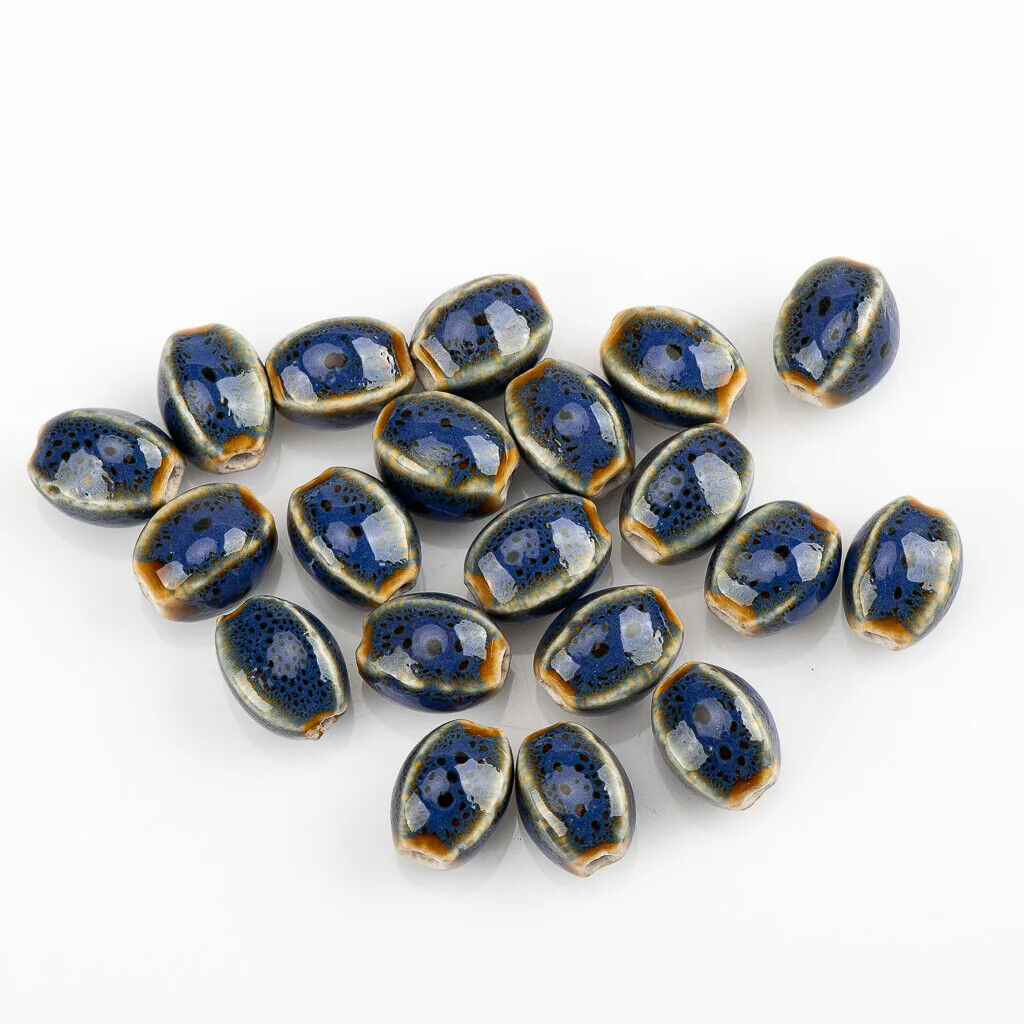 Craft Beads 20Pcs Ceramic Colorful Glaze Unique Shape Jewelry Making Kit 13x10mm