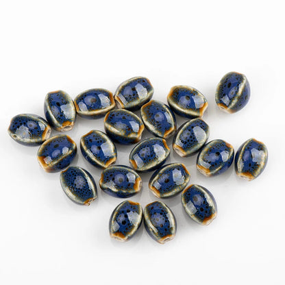 Craft Beads 20Pcs Ceramic Colorful Glaze Unique Shape Jewelry Making Kit 13x10mm
