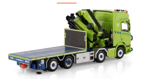 1:50 WSI SCANIA R 8X2 Truck-mounted Crane Flatbed Trailer NORDIC Diecast Model
