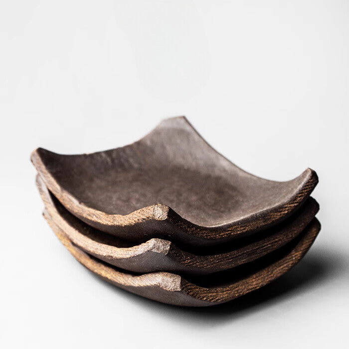 Japanese Style Ceramic Coaster, Vintage Handmade Coarse Pottery Teacup Coaster