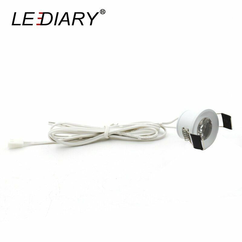 LED Mini Cabinet Downlights 12V Silvery White Black 1.5W 27mm Cut Hole Recessed