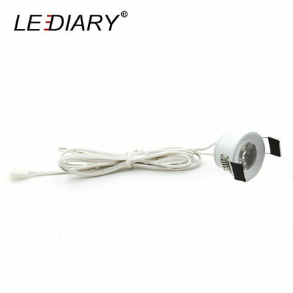 LED Mini Cabinet Downlights 12V Silvery White Black 1.5W 27mm Cut Hole Recessed