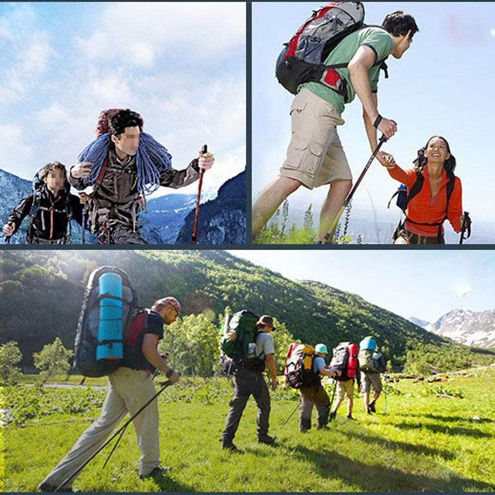 Outdoor Camping Hiking Trekking 4-section Adjustable Canes Folding Walking Poles