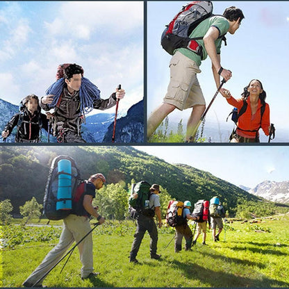 Outdoor Camping Hiking Trekking 4-section Adjustable Canes Folding Walking Poles