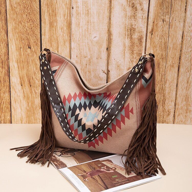 2023 New Fashion Woman Bags Women's Beach One-shoulder Carry Canvas Ethnic Style