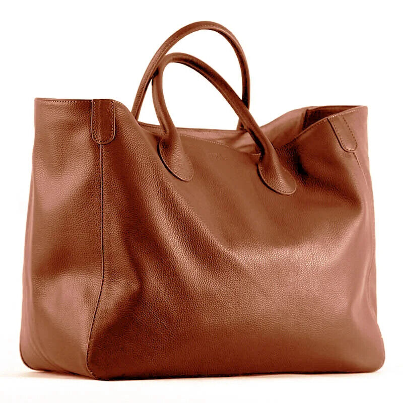 41cm Big Women Tote Bag 100% Top Cow Hide Leather Handbag Lady Travel Bag