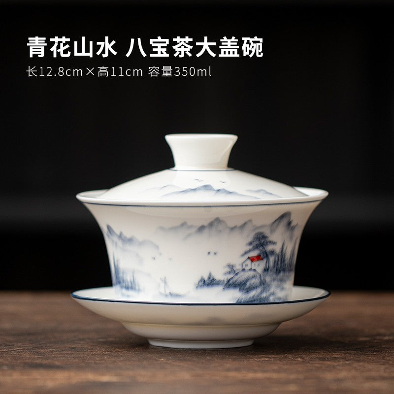 Eight Treasures Tea Sancai Gaiwan Tea Cup Household Ceramic Tea Bowl