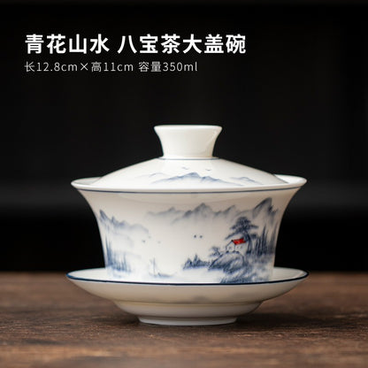 Eight Treasures Tea Sancai Gaiwan Tea Cup Household Ceramic Tea Bowl
