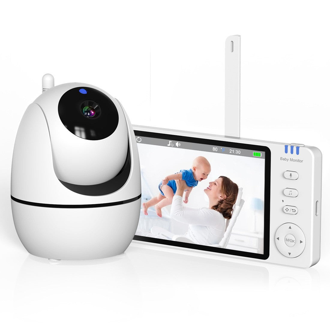 5 Inch HD Digital Wall Mountable Video Audio Baby Monitor 3500mAh 1280*720P