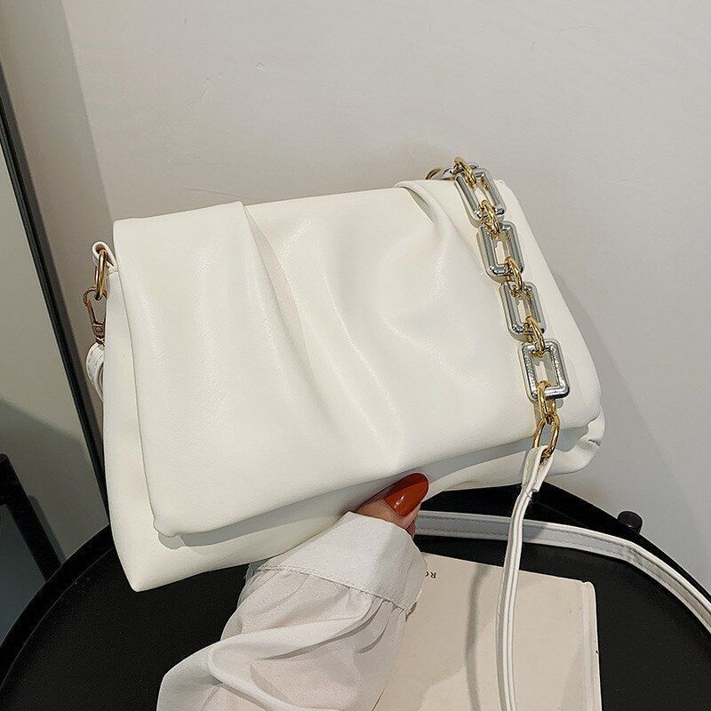 Shoulder Bags Chain Crossbody Retro Flap Synthetic Leather Big Purse 26*6*27 CM