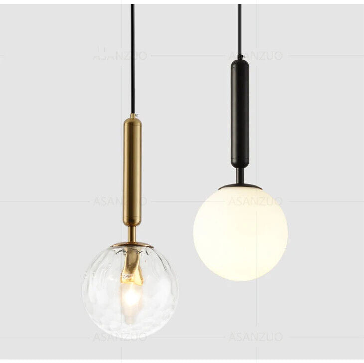 Pendant Lights Modern LED Glass Ball Gold Black Indoor Kitchen Dining Lamp Decor