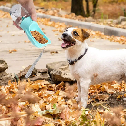 Dog Travel Water Bottle with Food Container & Leak Proof Lock