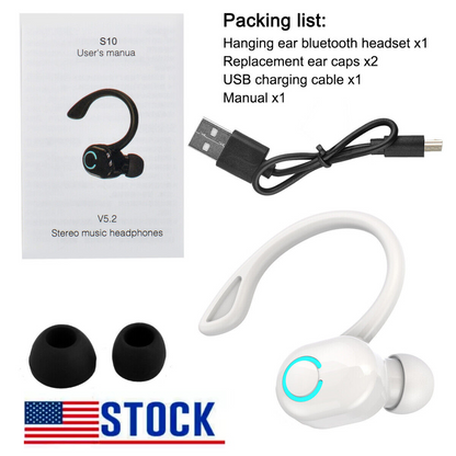 Wireless Bluetooth 5.1 Earpiece Headset Driving Trucker Earbuds Noise Cancelling