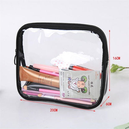 1pc Traveling PVC Cosmetic Bags Transparent Clear Makeup Bags Tote Handbags Case