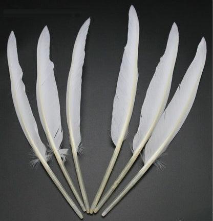50x Natural White Goose Primary Wing Feather Arrow Making Party Costume Decor