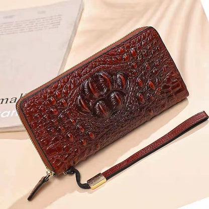Genuine Leather Wallet Pattern Purse Large Clutch Bag 2*20*10CM Polyester Travel
