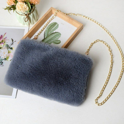 Pretty Cute Faux Rabbit Fur Handbag Shoulder Messenger Bag Fashion Long FurGrass