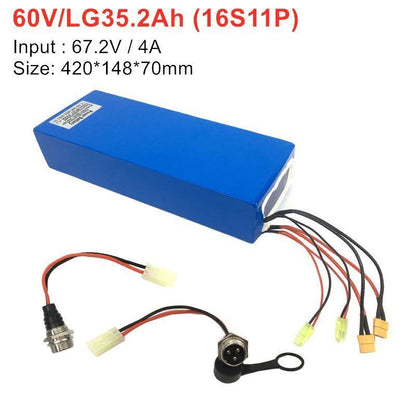 Electric Scooter Lithium Battery Pack 2 - Charging Ports Fast Charging 67.2V/60V