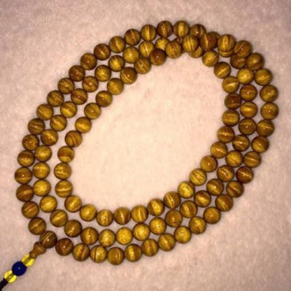 Gold Phoebe Nanmu 108 Beads Bracelet Water Grain 8mm Prayer Beads