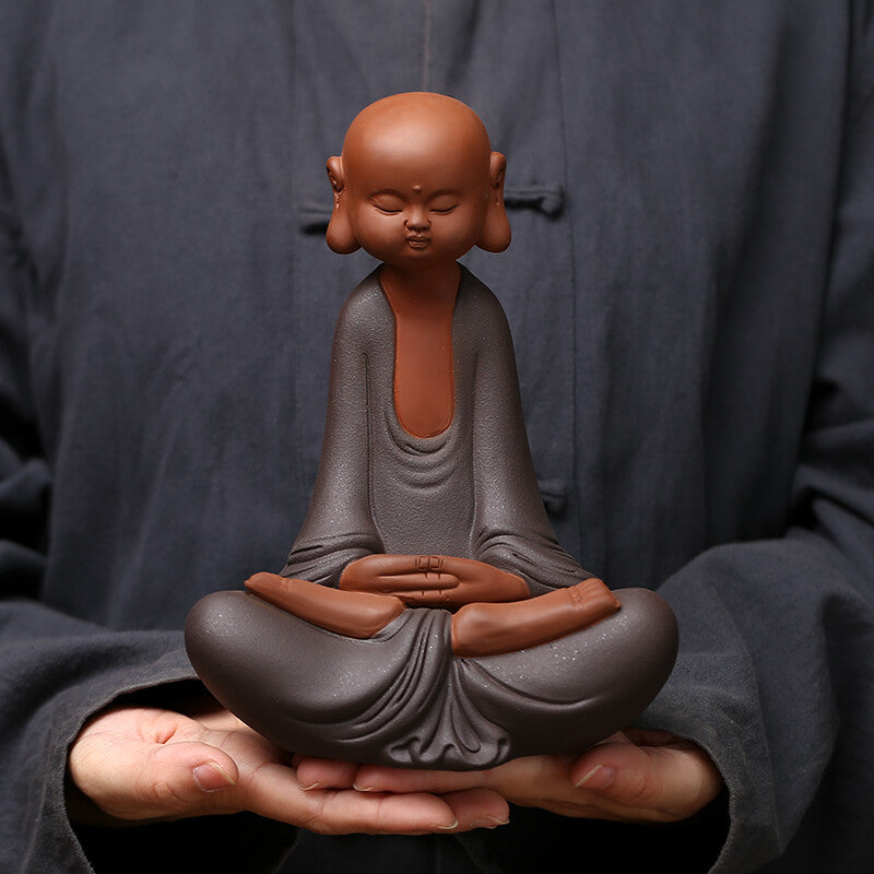 Creative Tea Pet Zen Style Monk Statue Table Decoration Chinese Tea Play Zisha