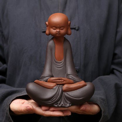 Creative Tea Pet Zen Style Monk Statue Table Decoration Chinese Tea Play Zisha