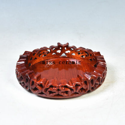 3 .1" Wood Round Base Display Stand for Vase Teapot Incense Burner Flowerpot