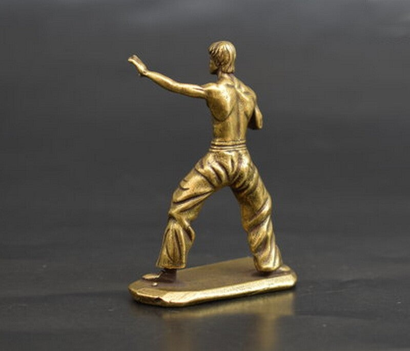 Brass Kung Fu Statue Figurine Sculpture Wing Chun Action Figure Decor