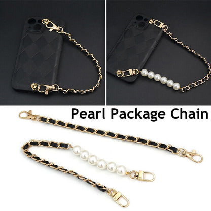 Imitation Pearl Chain Bag Chain Purse Belt Short Mobile Phone Lanyard Bag Handle