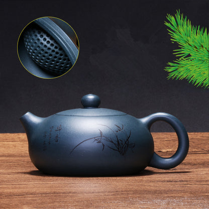 Authentic Yixing Zisha Tea Pot Cup Handpainted 188 Infuser Hole Marked Xishi Pot