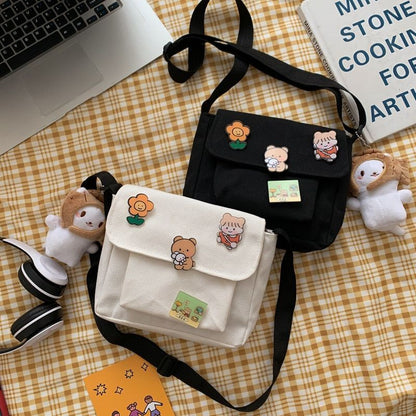 Cute Canvas Small Bag Female Diagonal Bag Wild Student Girl Shoulder Bag Women