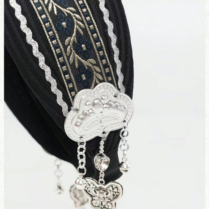 Original Vintage Ethnic Embroidered Tassel Headband