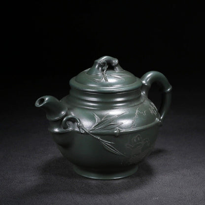 Chinese Yixing Zisha Clay Handmade Exquisite Teapot （竹韵 底款：金鼎商标 ）