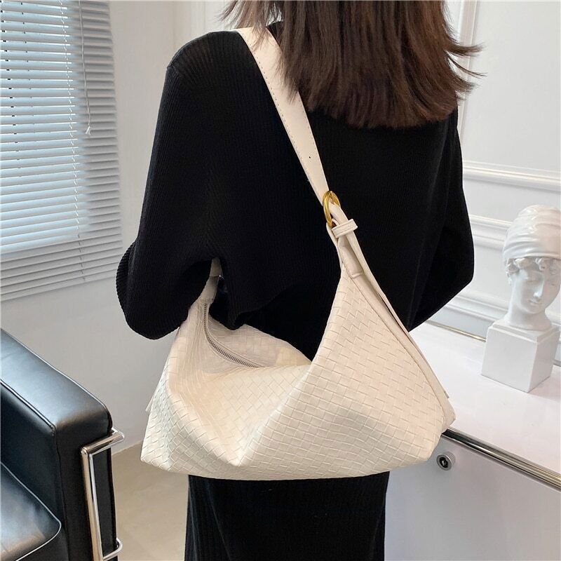 Woven Pattern Crossbody Shoulder Bags Women Large Capacity Ladies Handbags