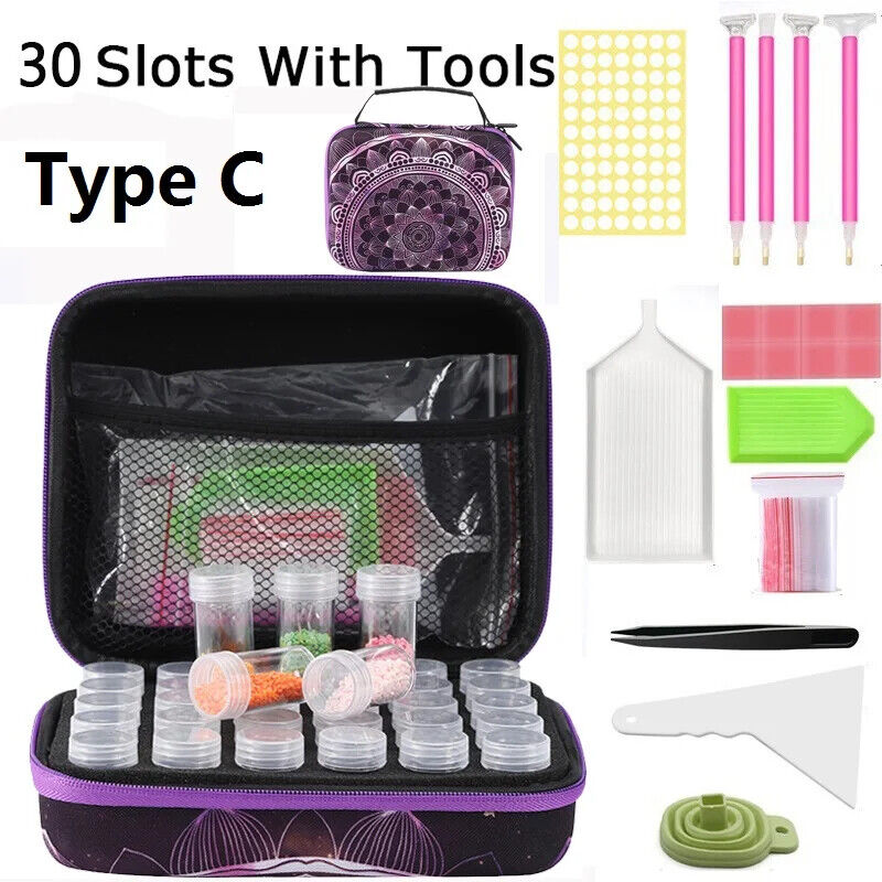 30 Bottles Diamond Painting Accessories Tools Storage Containers Bag Storage Box