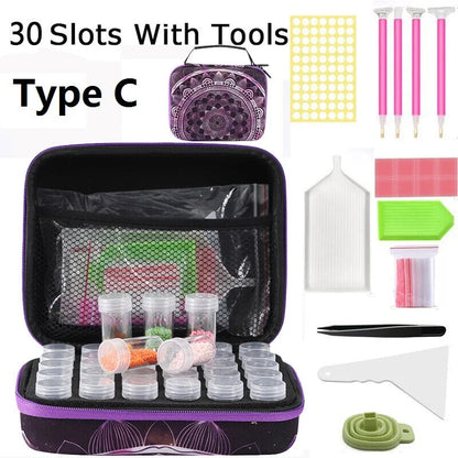 30 Bottles Diamond Painting Accessories Tools Storage Containers Bag Storage Box