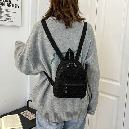Kids Mini Backpack School Bag Shopping Shoulder Purse 18*21*11CM Polyester Khaki