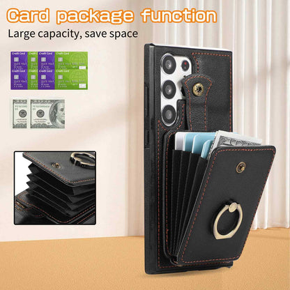 For Samsung Galaxy S25 Ultra/S25+ Case Wallet with Card Holder 360°Rotation Ring