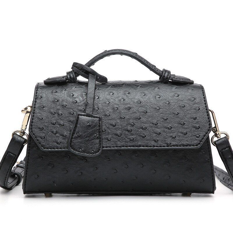 Customized Ostrich Leather Bag Shoulder Bag Pink Crossbody Purse Polyester Pouch