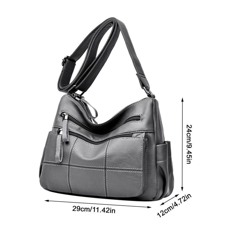 Multi-layer Soft Leather Leisure Crossbody Shoulder Bag Handbags Purse for Women