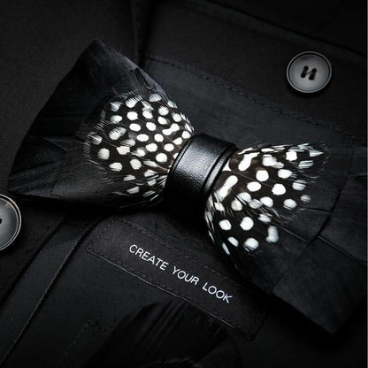Men's Luxury Bowtie 12x5cm Peacock Feather Leather Bow Ties Fashion Party Formal