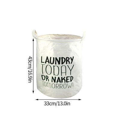 Laundry Basket Folding Dirty Clothes Organizers Storage Bag 50x40cm Cotton Linen