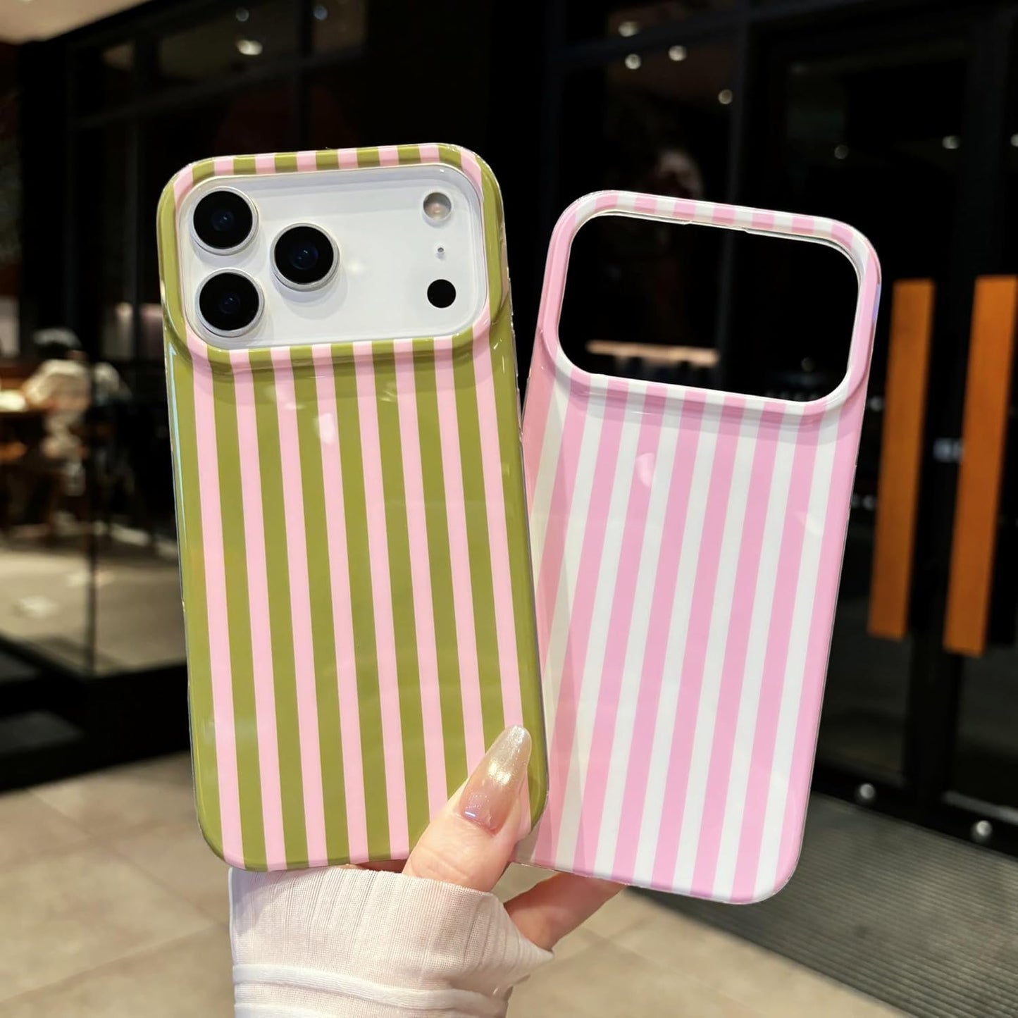 Magnetic for Iphone 17 Pro Max Case Striped Phone Case Cute Women Girly Trendy C