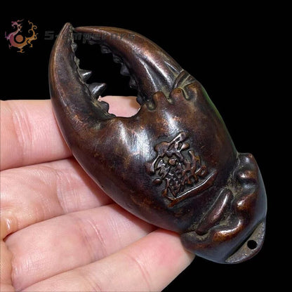 fortune Rare chinese bronze crab figure statue collectable table decor tea pet
